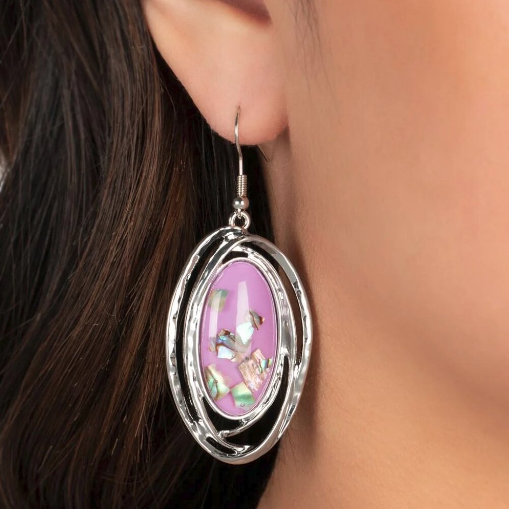 Paparazzi Jewelry Accessories - Ocean Floor Oracle - Purple Earrings - Vintage